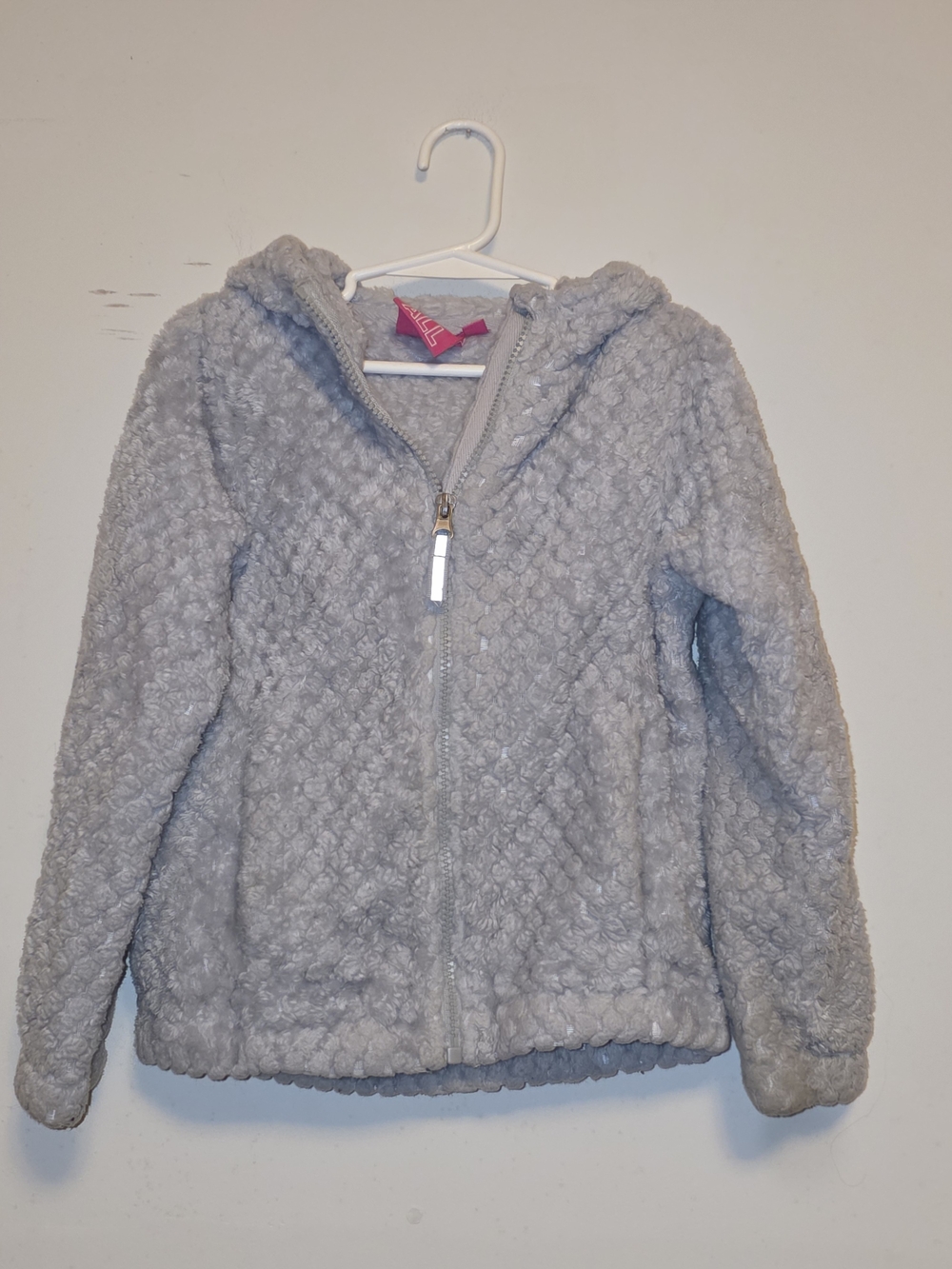 Target Girls' Light Gray Hooded Zip Fleece Jacket